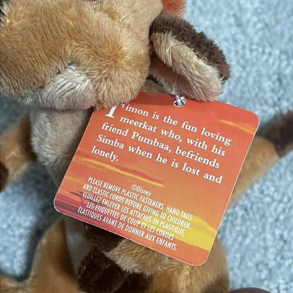 2003 Disney Store Exclusive Timon Lion King 8” Mini Bean Bag Plush Toy 00’s - Picture 5 of 5